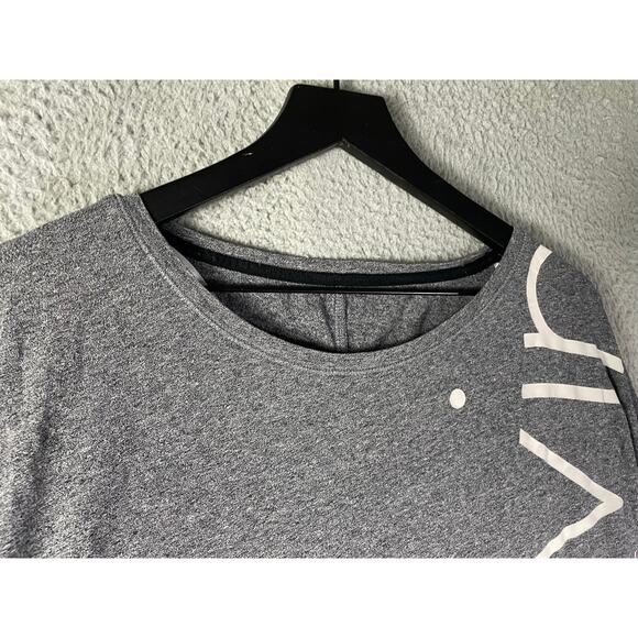 Calvin Klein Gray Logo Graphic 3/4 Sleeve Top Women’s Medium Cotton Modal Blend - Picture 7 of 10